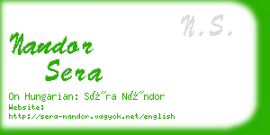 nandor sera business card